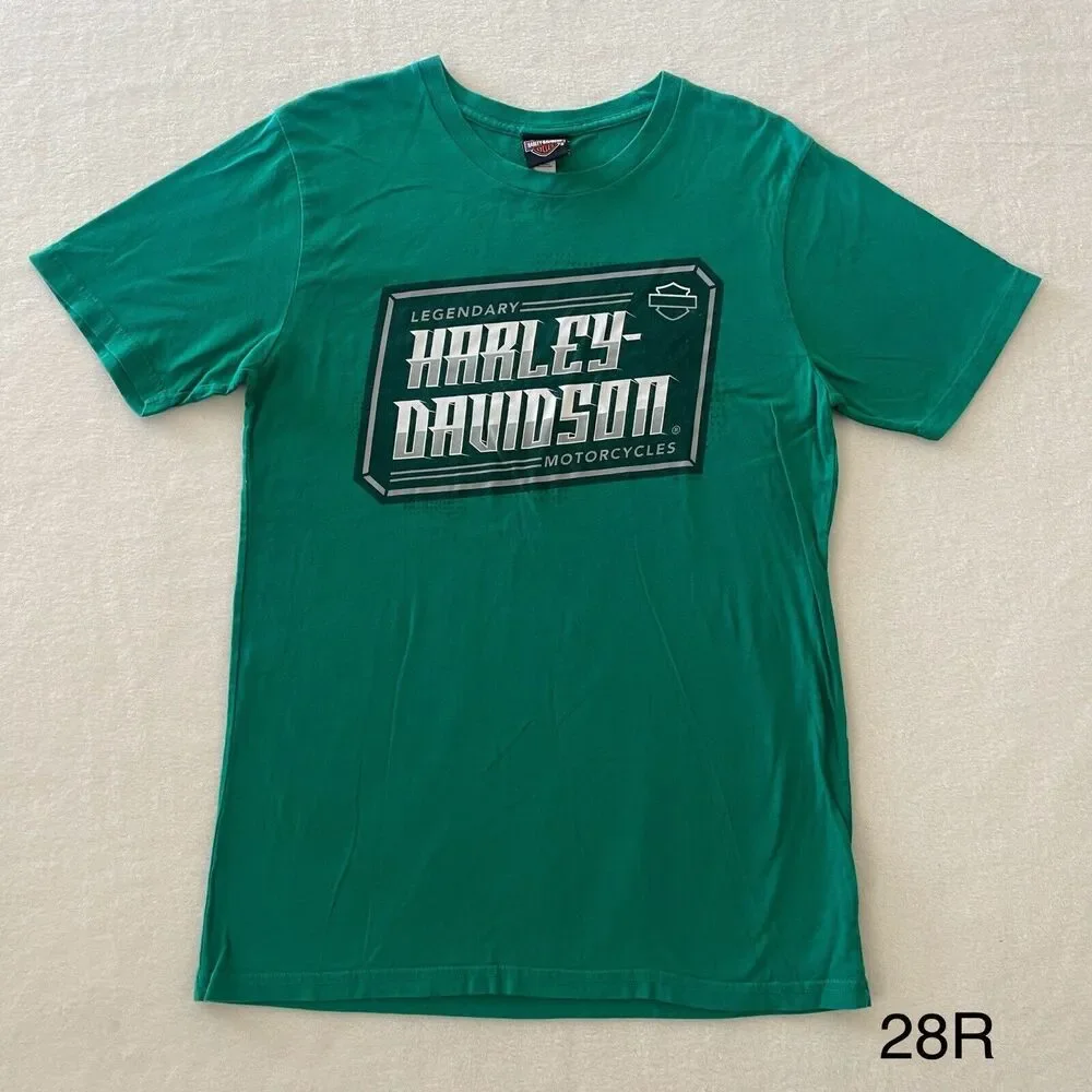 Harley Davidson Texas Green T Shirt Sz‎ M 100% Comb Ring Spun Cotton Made In USA